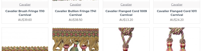 Shop From The Cavalier Collection Available At Castle Trimmings