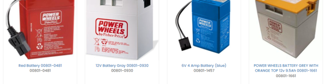 Buy Battery Replacement Parts for Power Wheels from Pickering Appliances